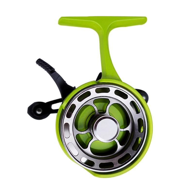 Angelausrüstung Inline Eisangelrolle mit Metallspule und 3+1 Kugellagern Inline Freilauf Eisangelrolle mit großer Spule