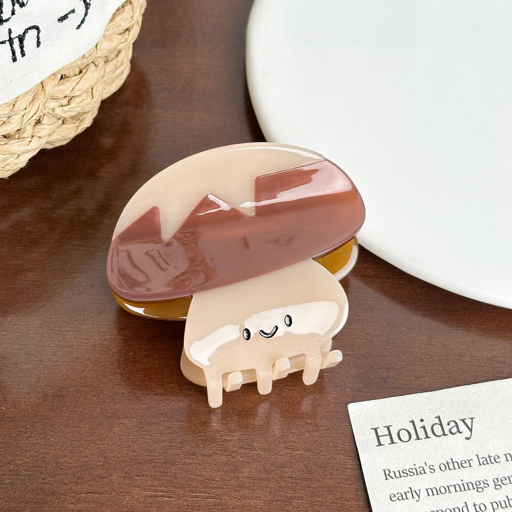 Stylish Acetate Maple Leaf Hair Clip Charming Mushroom Claw Clip Women For