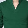 Men T-shirt Solid Color Long Sleeve V Neck Slim Pullover Top for Spring
