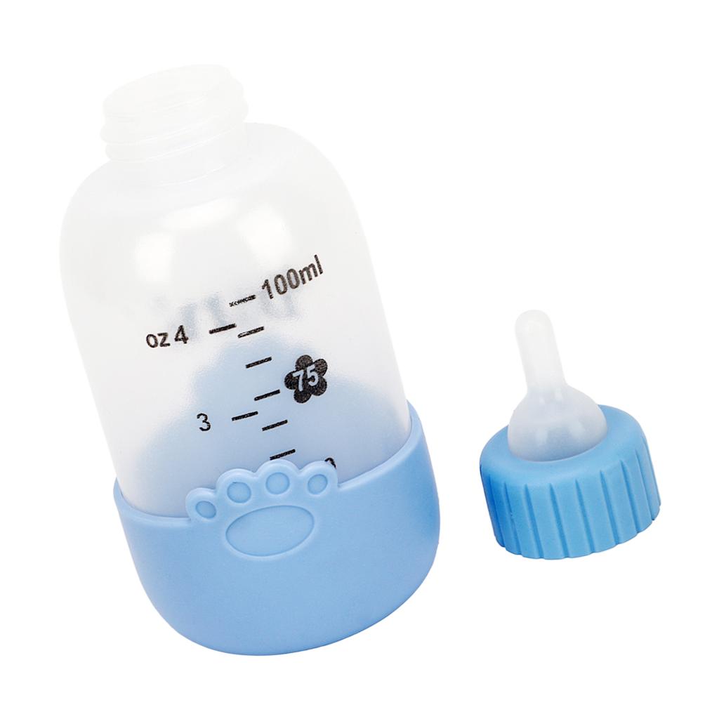 100ml Pet Nursing Bottle Universal Paw Pattern Silicone Pet Milk Feeding Bottle Kit for Puppy Cat