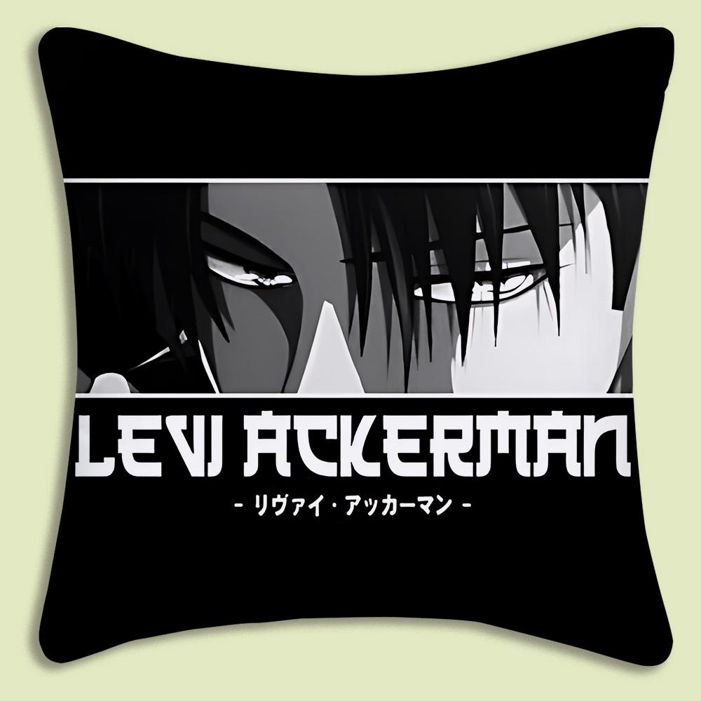Levi Ackerman Attack On Titan Pillow Covers Cartoon Sofa Decorative Home Double-Sided Printing Short Plush Cute Cushion Cover