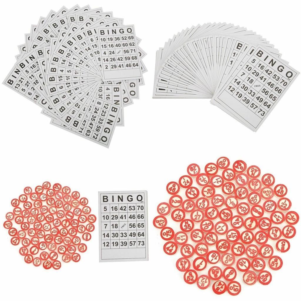 40+75 Bingo Entertainment Set For Children With 40 Bingo Cards And 75 Checkers