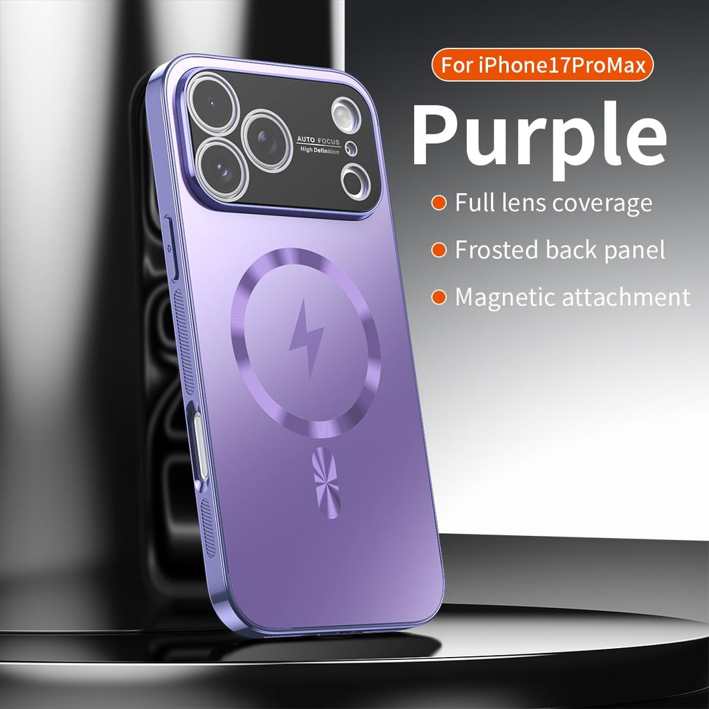 Luxury Plating Matte Magnetic For Magsafe Hard Case For iPhone 17 15 16 14 13   Pro Max Camera Protection PC Shockproof Cover