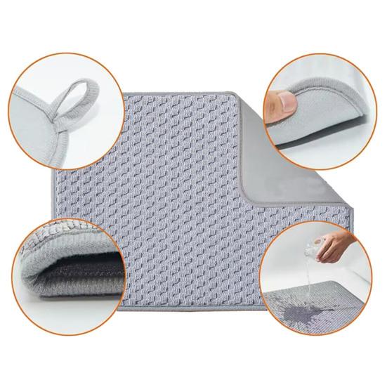 Dish Drying Mat Strong Microfiber Water Absorption Hanging Quick Dry Hole Countertop Sink Draining