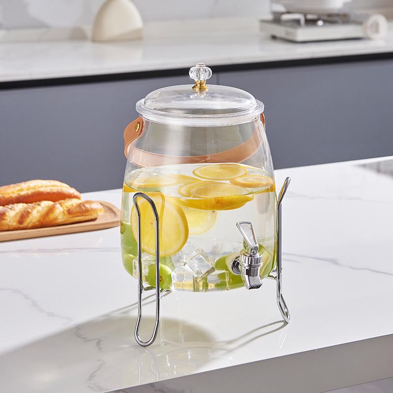 Fruit Flower Tea Cold Water Kettle - Food-Grade Plastic Beverage Barrel with Electroplated Faucet