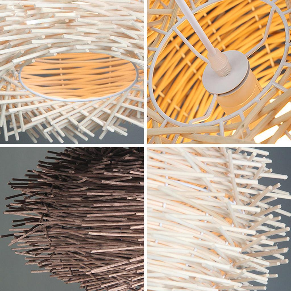 Elegant Rattan Ceiling Pendant Light Fixtures Bird Nest Chandeliers