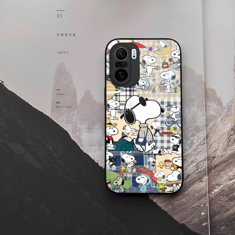 Big Head Snoopy Cartoon Phone Case Tempered Glass For Xiaomi 15 14 12 Lite Pro 13 11t Lite POCO M6 M5 X6 X5 X3 F5 F6 Pro Cover