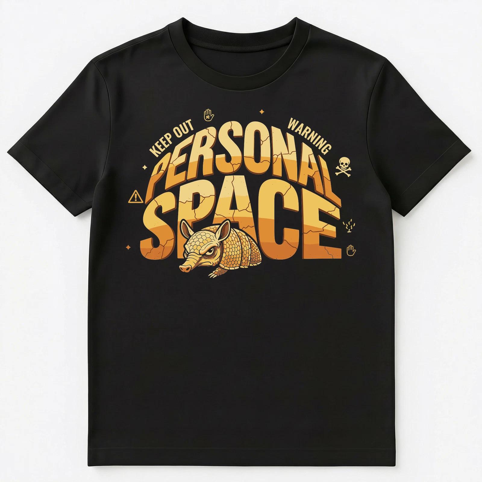 Introvert Armadillo Grumpy Personal Space Protection Unisex T-Shirt L