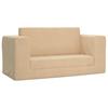 Kids  Sleeper Sofa 2 Seater Cream Soft Plush