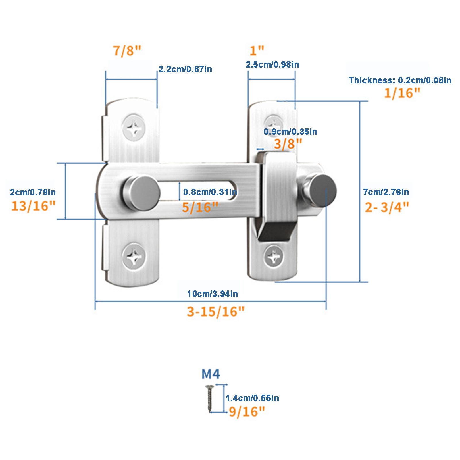 Barn Door Latch Stainless Steel Latch For Barn Gate Heavy-Duty Sliding Door Latch Barn Lock For Fence Window Cabinet