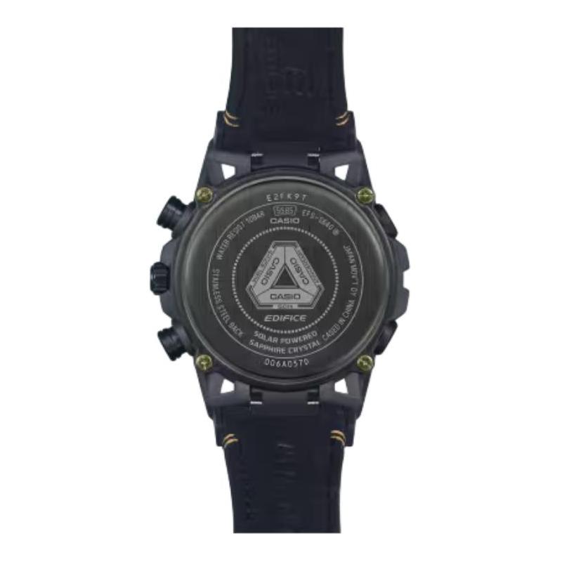 

CASIO 100 meters waterproof solar Quartz Alcantara material strap men s watch black dial EFS-S640ZE-1AJR чорний