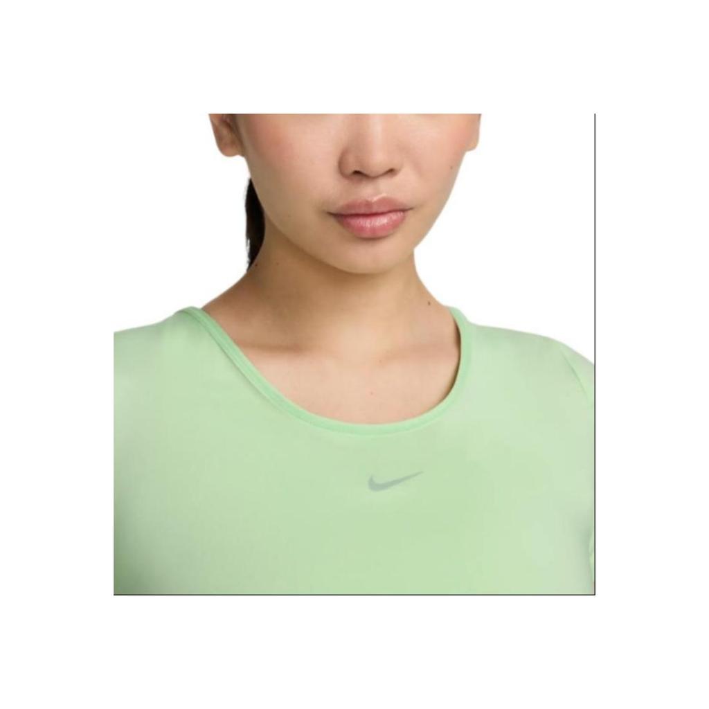 Nike Solid Logo Twist Short Sleeve T-Shirt Women Tops Steam-Green FN2852-376