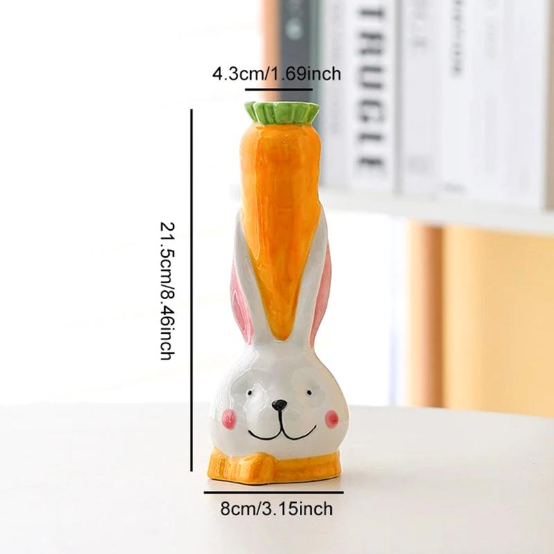 

1 шт., цветочная бутылка, цветочная композиция, морковь, кролик, керамическая ваза, мультяшный букет, креативный домашний декор