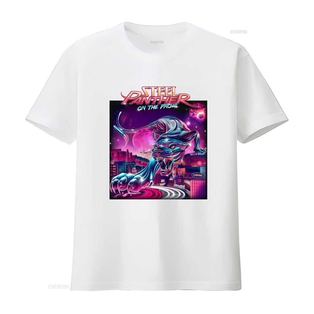 Steel Panther On The Prowl T Shirt for Men Fans Available In All Sizes Vintage Washed Slightly Graphic Versatile