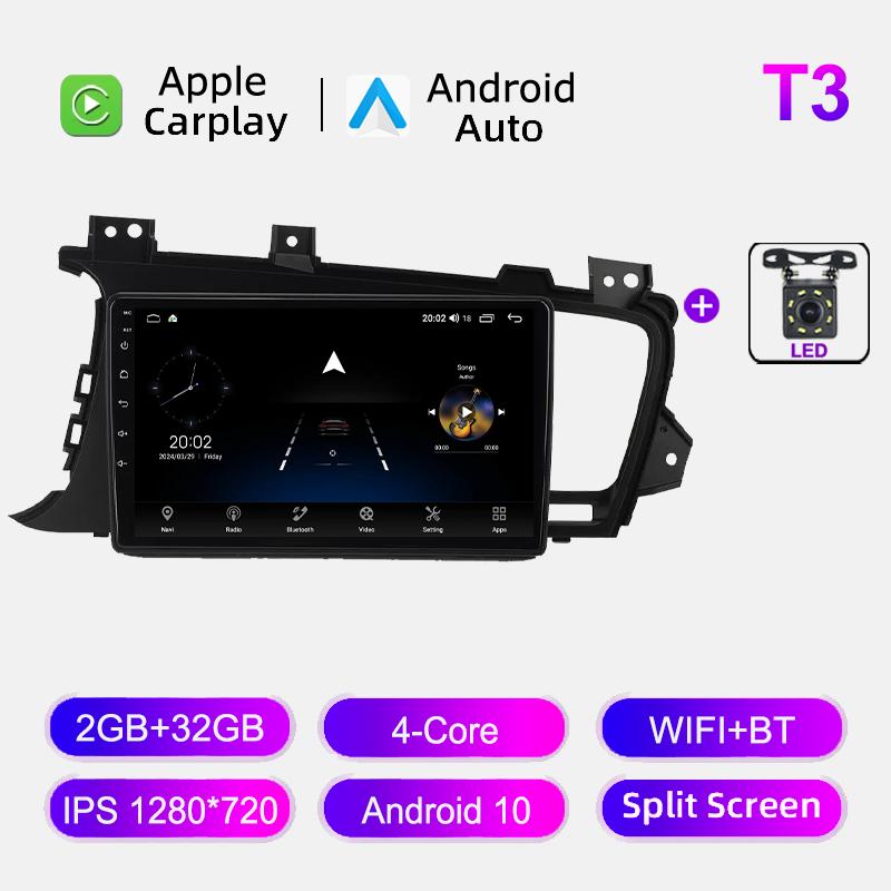 For Kia Optima 3 K5 TF 2010-2015 Car Radio 4G WIFI Multimedia Video Player Navigation GPS Wireless Carplay Android 12 Autoradio