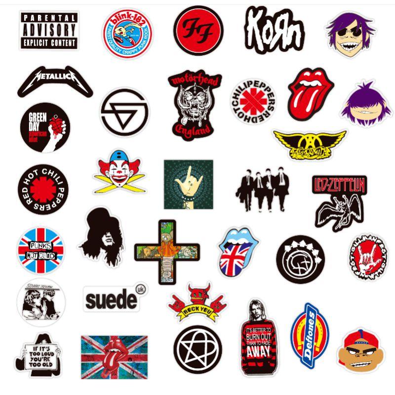 Heavy 100ps Punk Metal Rock Band Stickers Diy Graffiti Skateboard Computer Decal