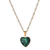 Exquisite Sparkly Heart Pendant Clavicle Chain Necklace - Stainless Steel, Street Style Sweet Cool Peach Heart Design.