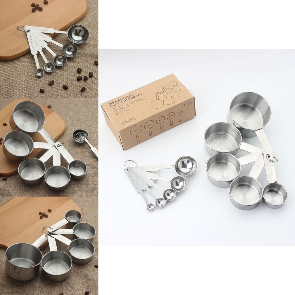 Steel Versatile Stainless Measuring Cups And Spoons Set For Baking Coffee And Sweet Treats
