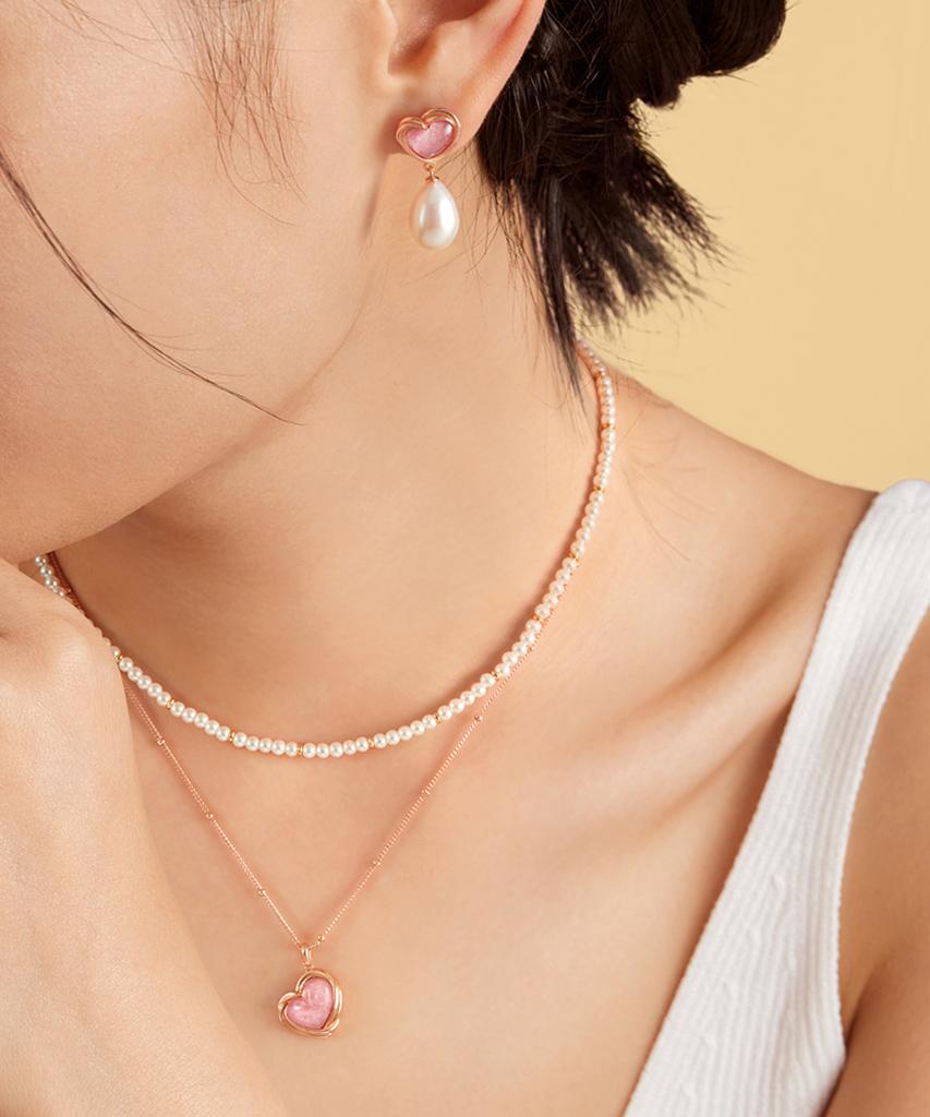 Lola Rose Cookie Heart Rhodonite Point Women'S Necklace
