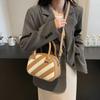 Small Design Bag for Women New Color Contrast Striped Single Shoulder Crossbody Small Square Bag