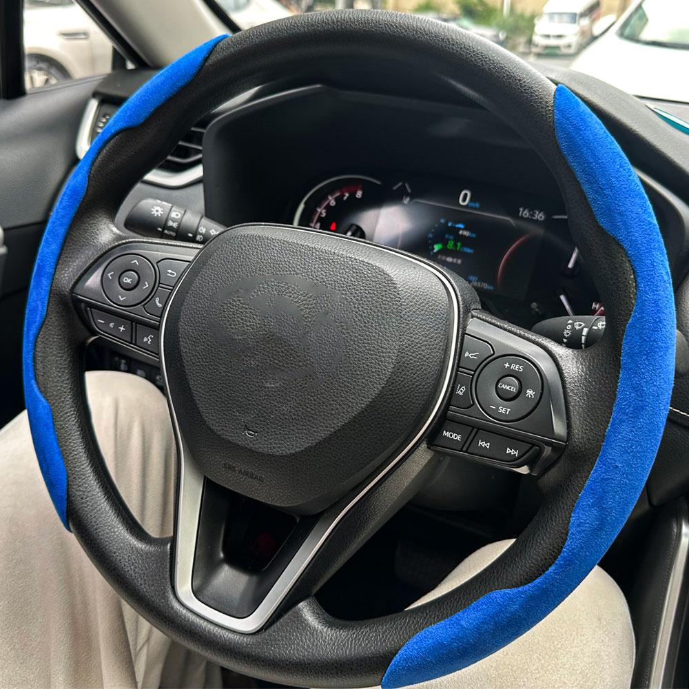 Suede Universal Car Steering Wheel Booster Cover Non-Slip Auto Interior Steer Protector Decoration Accessories Winter Keep Warm