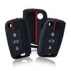 Cover in silicone per chiave pieghevole a 3 pulsanti Adatto per VW GOLF 7 MK7 SKODA SEAT 2014 2015 2016 FOB HULL OCTAVIA COMBI LEON IBIZA CUPTRA Custodia