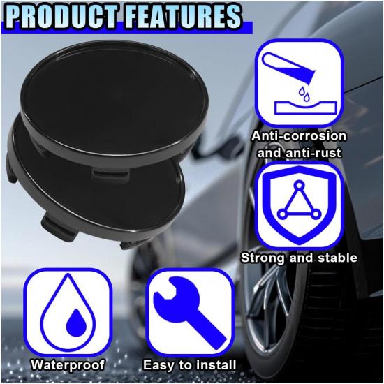 4PCS Car Wheel Center Cap, ABS Snap-in Wheel Hub Cap with 54mm/2.13'' Outer Diameter, 51mm/2'' Inner Diameter, Universal Rim Center Hub Caps Cover