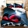 Race Car Duvet Cover Set King Queen Twin Size Red Flame Comforter Cover 3D Sport Car Theme for Boys Girl Polyester Bedding Set