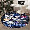 1pc Blue Lock Anime Design Round Carpet - Office Chair Mat, Non-Slip Rug for Home Decor, Living Room, Bedroom, Game Room