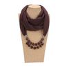 Bold Red Chiffon Scarf Necklace with Cubic Beads – Fashionable Infinity Scarf for Women, Statement Jewelry Accessory