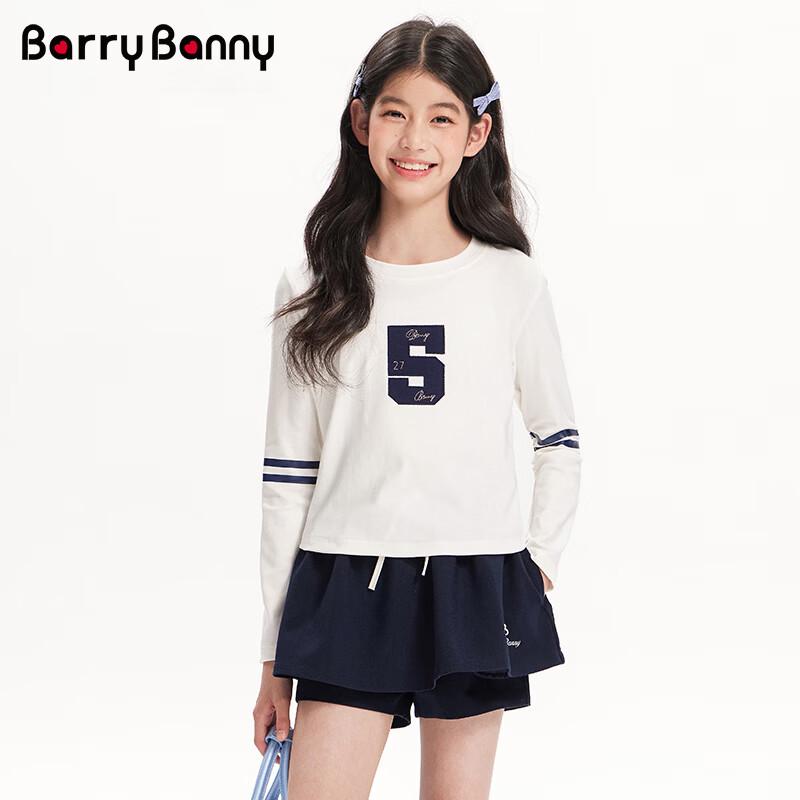 BARRY BANNY Girls' Color-Block Embroidered Long-Sleeve T-Shirt