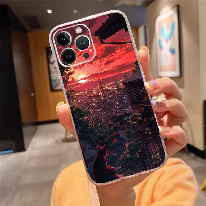

Lovely Cat Phone Case Carcasa Funda For iPhone 17 Pro Max Air 16 15 14 13 Pro Max 15 16 Pro 15Plus Case iphone 13