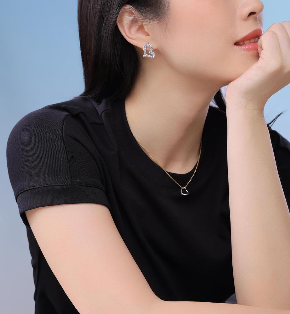 Silver 925 Härligt Hjärta Glad Halsband GP [damlikt]