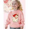 European sizes Kids Jolly Santa Claus: A Festive Christmas Illustration Print Long Sleeve Crewneck Sweatshirt - Soft Casual Pullover Top
