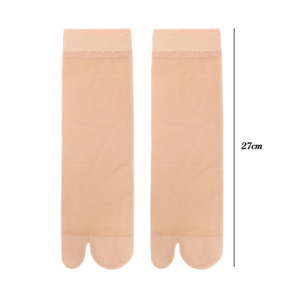 Two Toed Crystal Silk Socks Clear White Black Breathable Cool Stockings Unisex Japanese Men Women Summer Ultra-Thin Tabi Socks