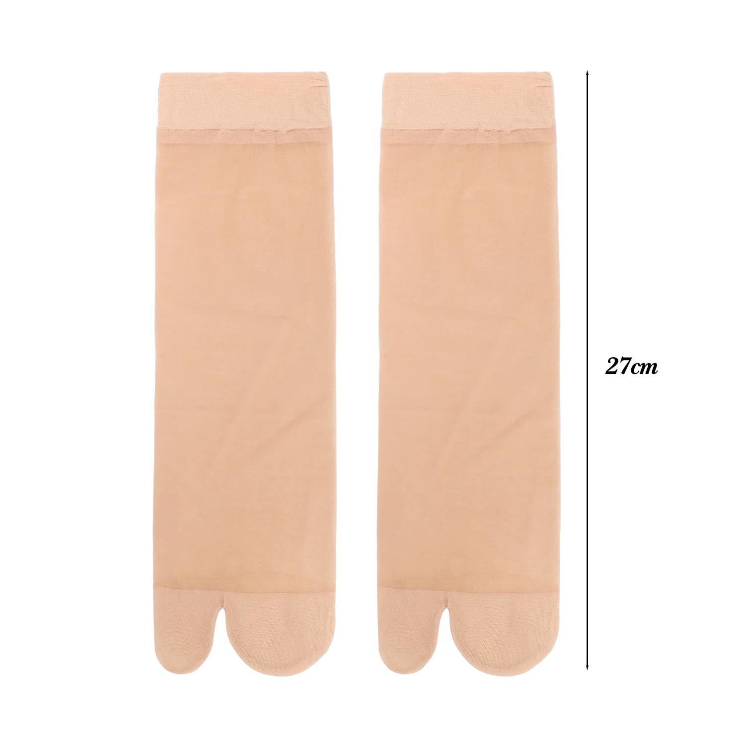 

Two Toed Crystal Silk Socks Clear White Black Breathable Cool Stockings Unisex Japanese Men Women Summer Ultra-Thin Tabi Socks