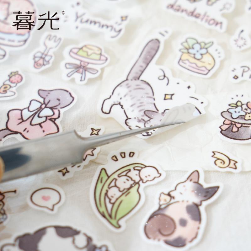 5.5x200cm 1roll Cute Cat Tape Stickers, Girlish Heart Design for Journal Decoration & Hand Account DIY