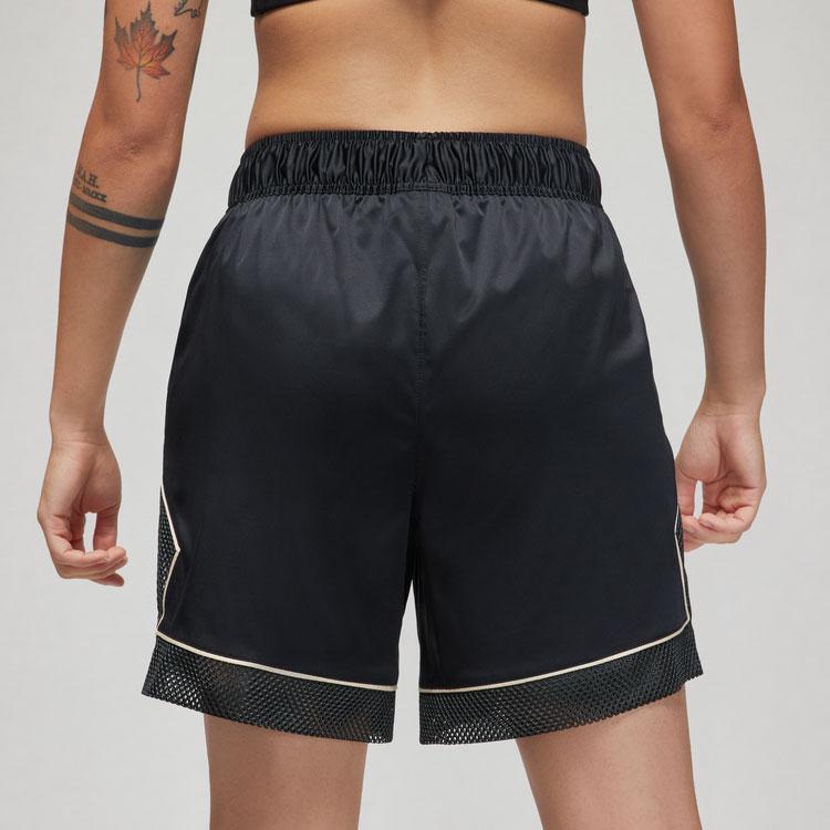 Jordan Essentials Diamond Solid Color Breathable Mesh Lace-Up Training Shorts Women Shorts Black DO5042-010