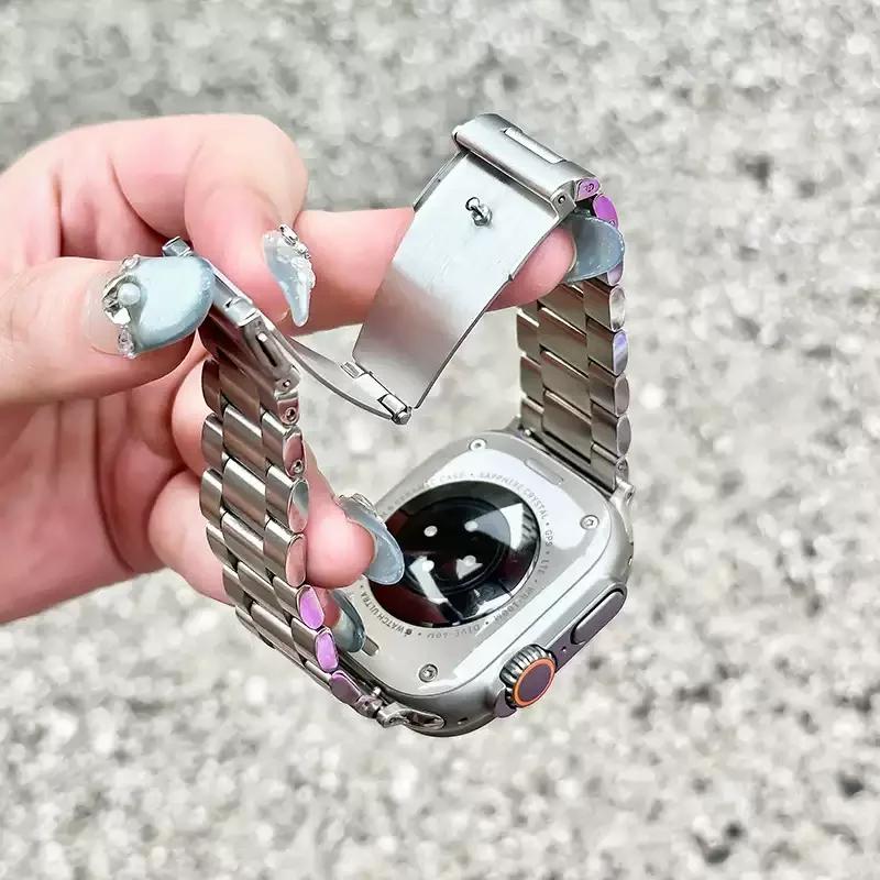 Stainless Steel Strap for Watch band 45mm 44mm Ultra 2 49mm 42mm-40mm-41mm-46mm Metal watchband series 10 9 8 7 6 5 4 3 se