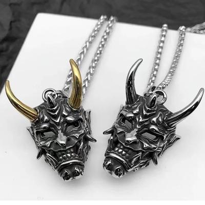Punk Wind Pendant Necklace Male Ghost Mask Jewelry Gift Ladies Necklace