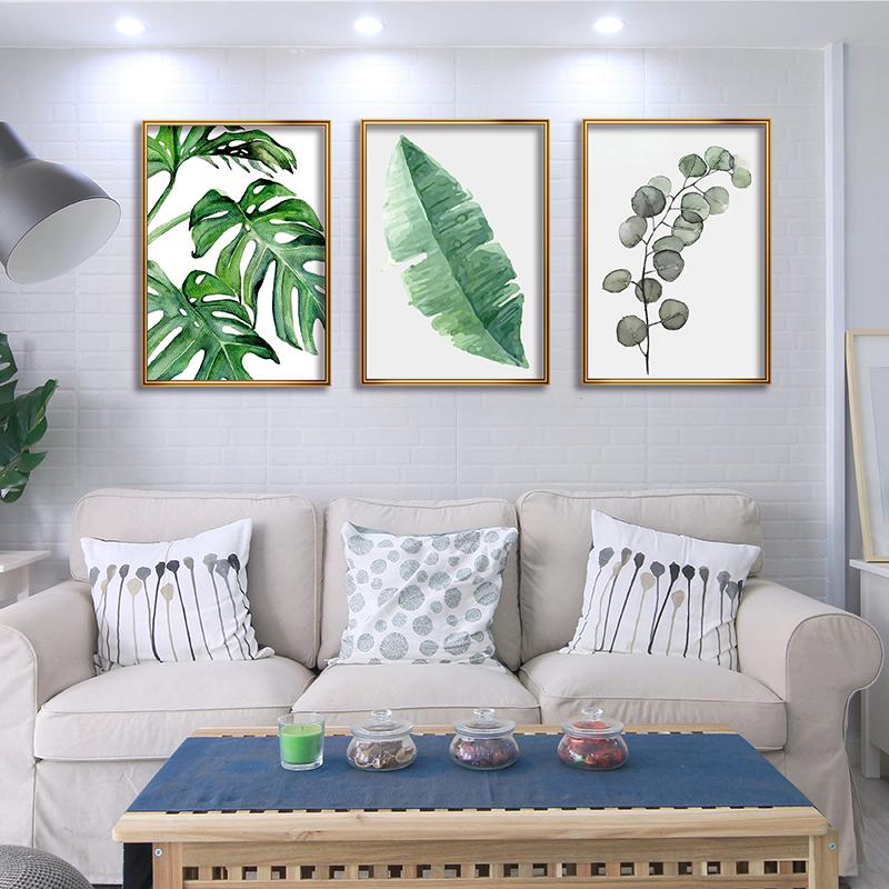 WCIC Nowa akwarela Zielony liść rośliny Dekoracyjna dekoracja ścienna do domu Wiszące malowanie