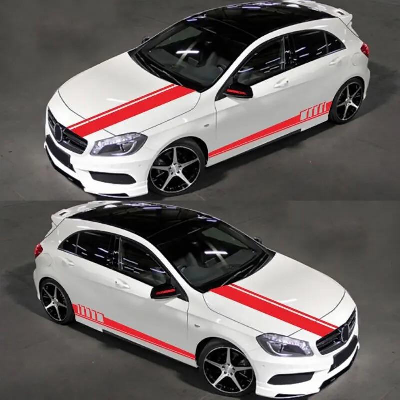 5X for Car SUV Truck Universal Racing Body Hood Stripes Decal Vinyl Stickers