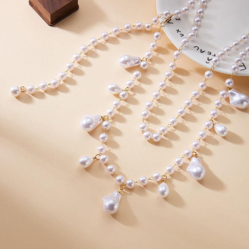 Personalized Imitation Pearl Pearl Beads Dual-use Baroque Style Versatile Body Jewelry Irregular Minimalist Body Chain Bridal