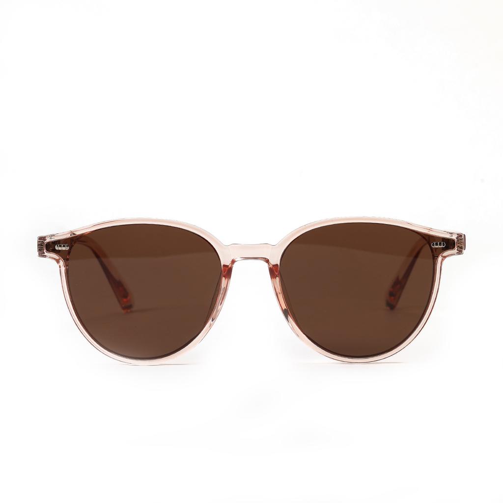 Lunettes B305 Monture Ronde Rivet Monture Écaille de Tortue Lunettes de Soleil Femmes, Lunettes de Soleil Rétro Verre Couleur Thé Grenouille Hommes