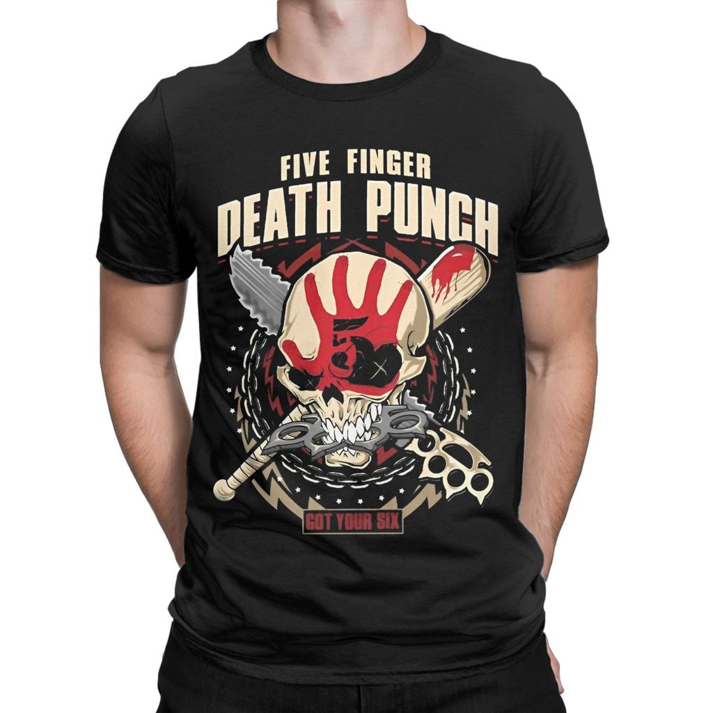 Mens Womens Five Fingers 5FDP Death Punchs Band Skull Logo T Shirt 100% Cotton New Arrival Shirts Rock Music Clothing Outfits