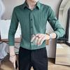 Men's Spring Summer Casual Slim Long Sleeve Shirt Design Business Tops