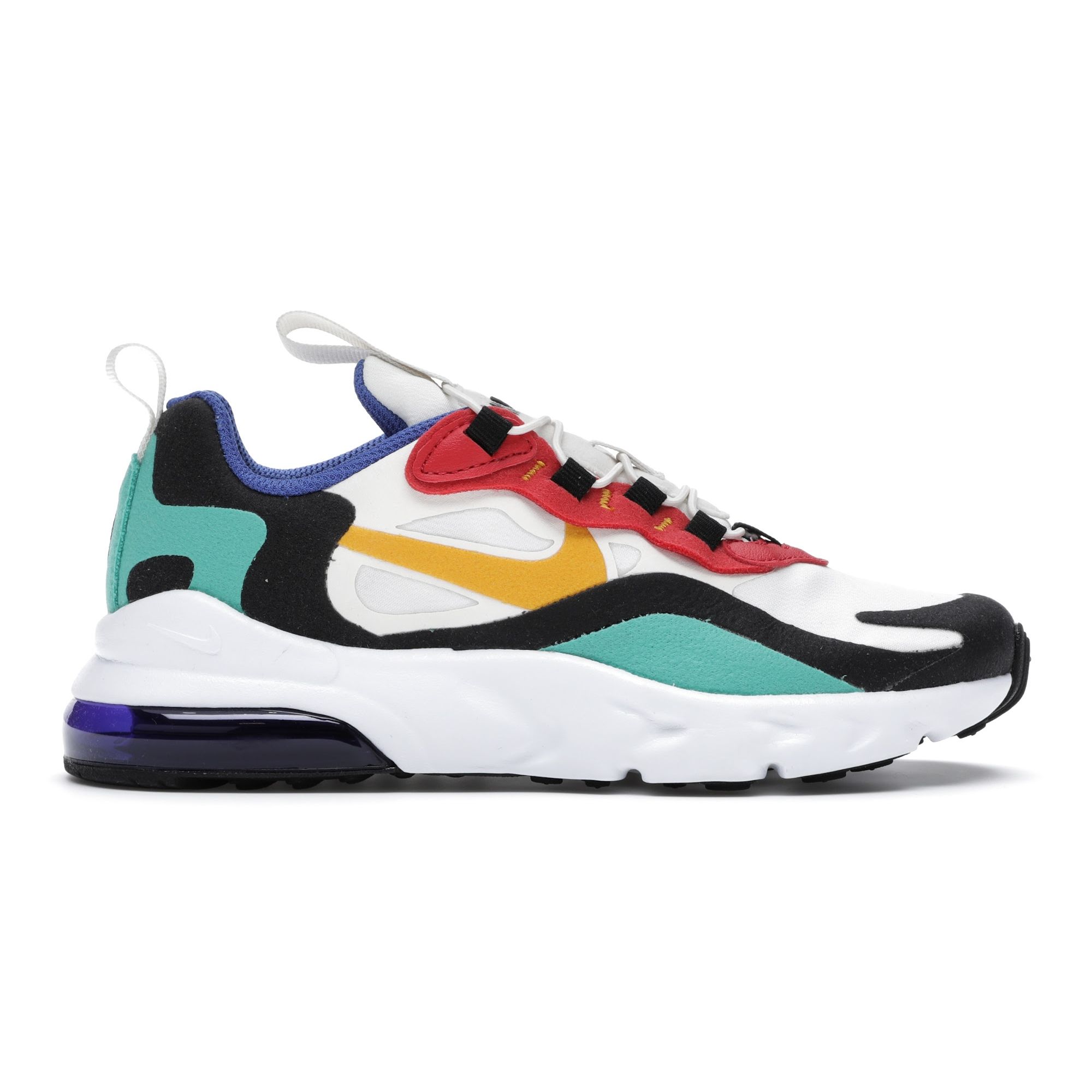 

Детские кроссовки Nike Air Max 270 React PS Bauhaus Multi-Color Phantom Kinetic-Green-University-Red-University-Gold BQ0102-001