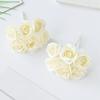 6Pcs Artificial Silk Rose Bundle For Christmas Wedding Bridal Bouquet Decoration Home Ornamental Flowerpot Accessory Fake Flower