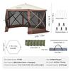 VEVOR Pop Up Gazebo Tent, Pop-Up Screen Tent 6 Sided Canopy Sun Shelter with 6 Removable Privacy Wind Cloths & Mesh Windows
