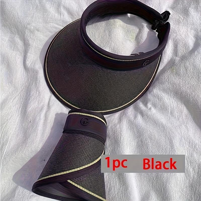 

Женская летняя шляпа с широкими полями - Легкая воздушная акриловая, регулируемая открытая тулья с дышащей черной лентой и глянцевой отделкой, полосатый дышащий дизайн One Size Fits All чёрный